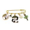 Broche de Metal Estilo Chino Panda con Goteo de Aceite Broche Tendencia Nacional Lindo Bambú Elegante Nicho Accesorios para Sudaderas Productos de Moda