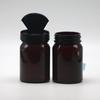 Botella PET de 80 ml de plástico de boca ancha color marrón oscuro para embalaje sólido de grado alimenticio