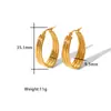 Comercio exterior transfronterizo superventas simples retro moda liso plisado geométrico clásico oro real 18K acero inoxidable aretes