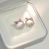 Pendientes elegantes de estilo coreano con lazo para mujer, de celebridades de Internet, 2023, nuevos y modernos pendientes de plata de ley 925 de alta gama.