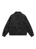 Chaqueta de gamuza para hombre con cuello mao, abrigo corto versátil vintage para primavera y otoño, top moderno estilo biker con cuello de solapa