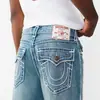 Marca de Moda de Rua Americana Verdadeira Transfronteiriça Jeans Y2K Branco Linha Grossa Buda Reto Jeans Casual para Homens