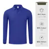 Camisa polo de manga larga para trabajo con impresión de logo personalizado, estilo fino para primavera y otoño, camisa cultural para grupo con bordado