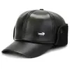 Gorra con Visera de Cuero Cálida de Invierno para Hombres de Mediana Edad y Mayores, Protección Auditiva para Ancianos con Forro de Felpa, a Prueba de Viento, para Prevenir el Frío