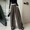 Pantalones casuales de pierna ancha para ir al trabajo transfronterizos con pliegues tridimensionales, nuevo estilo de otoño, estilo perezoso, versión coreana, adelgazantes, modernos y versátiles