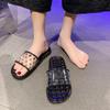 Zapatillas de Cristal Transparentes de Moda con Suela Gruesa para Exterior Hogar Antideslizantes para Interior Planas con Suela Hogar 2025 Verano y Otoño Nuevo Estilo