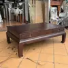 Mesa de centro grande em treliça de abacaxi de madeira maciça para apartamento pequeno mesa de centro retangular mesa de canto jacarandá todo jacarandá dourado mesa lateral de sofá