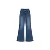 Jeans Azules de Campana para Mujer, Nuevo Estilo Primavera, Tallas Grandes, Tiro Alto, Adelgazantes, Adecuados para Figuras de Pera, No Ajustados en las Piernas, Pantalones de Campana
