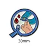 Insignia Metálica Rosa y Azul con Cinta de Lazo, Pegatina para Teléfono, Broche de Concienciación sobre el Cáncer de Mama, Regalo de Caridad en Stock