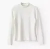 Camiseta de Manga Larga con Cuello Semi-alto Roscado de Fibra de Madera de Seda Keyouke 300 Color Sólido Camiseta Base Ropa de Mujer para Primavera y Otoño