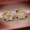 Brincos de floco de neve de estrela de cinco pontas versão coreana feminina com diamantes inteiros brincos de Natal joias de tremella galvanizadas atacado no local