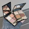 CACE Sombra de Ojos Cuatro Colores Negro Dorado Color Tierra Perlado Diaria Cuatro Colores Tendencia Maquillaje Urbano para Mujer Portátil Marrón Color Oscuro