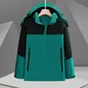 Roupa de Trabalho Impermeável e à Prova de Vento Personalizada com Logo para Homens e Mulheres, com Texto e Gráficos Impressos, Uniforme de Equipe Quente Três em Um com Forro de Fleece