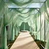 Cortina de Gasa de Malla para Dropshipping Transfronterizo Decoración de Sitio para Bodas y Fiestas al Aire Libre Cortina de Arco de Boda con Luces de Cadena