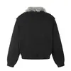 Chaqueta de Trabajo Retro Americana con Remaches Cuello de Piel Solapa Hombres Mujeres Otoño Invierno Nueva Acolchada de Algodón Chaqueta Abrigo Moderna
