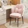 Cadeira de maquiagem para uso doméstico em quartos de meninas, cadeira em formato de pétala com encosto, luxo leve, design moderno simples, adequada para escrivaninha, manicure e penteadeira