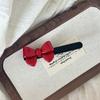 Francês Vermelho All-match Bow Hairpin Flor Pequena Bonito Hairpin Cabelo Quebrado Clipe de Bico de Pato Temperamento Simples High-end Sense Hair