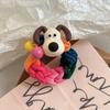 Anillo para el pelo de color lindo de dibujos animados para cachorro, cuerda para el pelo de intestino grueso, cuerda para el pelo de dopamina, accesorios para el pelo dulces para el día a día de las novias