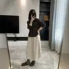 ¡Elegante falda tipo capullo! 26 Otoño Falda midi de corte 3D con cintura elástica casual versátil figura cocoon adelgazante falda tipo linterna falda