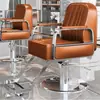Silla de Barbería de Moda Famosa en Internet, Silla Específica para Cortes de Cabello en Salón, Asiento Reclinable y Ajustable para Peluquería, Permanente y Teñido