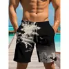 Nuevos shorts de playa deportivos de moda para hombre con estampado digital 3D transfronterizos europeos y americanos 2025, shorts atléticos casuales