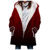 Venta caliente transfronteriza 2023 nueva gabardina para mujer invierno engrosada estilo europeo y americano color degradado abrigo con capucha al por mayor