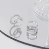 Pendientes de Lujo Ligero Sin Agujeros en las Orejas Anillo con Circonita Microincrustada Pinza para Oreja Clip para Oreja Elegante de Nicho para Mujer Pendientes con Sentido Avanzado