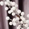 Fruta de la fortuna artificial, simulada de 6 ramas, 12 cabezas de cuentas de vidrio, bayas rojas, para escaparates de tiendas, decoraciones de escenas navideñas y arreglos florales