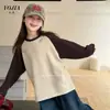 Camiseta Base para Niña YOJIA Otoño/Invierno 2026 Nueva Estilo Coreano Holgada de Manga Larga para Niñas Pequeñas Ropa de Invierno para Niños