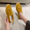 Tallas 35-43 zapatos de mujer talla grande 41-42 otoño sin cordones de alta gama mocasines de celebridad de Internet estilo Chanel Tods para mujer