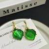 Aretes Antiguos Medios Vintage para Mujer Diseño Nicho Francés Vintage Esmalte de Jalea Iris Aretes Combinables