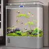 Nuevo Modelo 2025 Acuario para Uso Doméstico en la Sala de Estar, Nuevo Acuario Ecológico Grande Contra la Pared, No Necesita Cambiar el Agua, Acuario de Peces Dorados de Pie