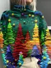 Capa abrigo cárdigan suéter casual con estampado abstracto navideño nuevo transfronterizo de Amazon