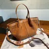 Bolso Retro de Cuero Genuino Transfronterizo para Mujer, Bolso Tote de Gamuza Escarchada de Capa Superior de Piel de Vaca para el Trabajo, Bolso Nuevo para Mujer, de Mano y Cruzado