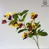 Pensamientos Artificiales, Flores Falsas Modernas, Pensamientos, Flores de Cara de Gato, Diseño de Paisajismo, Decoración de Bodas, Flores de Seda para Exteriores