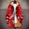Chaqueta Transfronteriza de Estilo Nuevo con Patrones Multicolor, 13 Elementos, Cremallera, Cárdigan con Capucha, Abrigo de Algodón Polar Engrosado de Invierno con Forro Amarillo