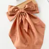 Pinza para el pelo con lazo de satén popular transfronterizo, pinza de resorte grande, color sólido, para la parte posterior de la cabeza, accesorios para el cabello para mujer