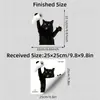 BRUP Pegatina Divertida de Gato Negro para Papel Higiénico Pegatina Decorativa para Baño Exclusiva para Amantes de los Gatos HS4797C