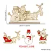 Enfeites de Mesa de Madeira Tridimensionais de Natal DIY Destacáveis Presentes Criativos Suprimentos para Decoração de Festa de Natal Adereços