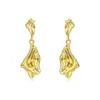 Pendientes Asimétricos Simétricos de Plata de Ley 925 Estilo Transfronterizo Ins Europeo y Americano para Mujer, Lujo Accesible, Elegantes Populares, Pendientes de Moda y Versátiles