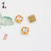 Cuentas Espaciadoras Nube con Perla Incrustada de Oro de 18K Cadena Hueca para Ropa Accesorios Cuentas Sueltas Pulsera Collar DIY Estilo Chino Moderno