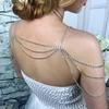 Nueva Cadena de Encaje con Gota de Zirconia Cadena para el Pecho Collar Cadena para el Hombro Diseño Elegante Lujo Ligero Moda Nicho Cadena para el Cuello para Mujeres