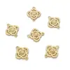 Paquete de aleación de oro de 14K doble colgante peonía loto accesorios horquilla antigua pendientes hechos a mano DIY materiales para joyería casera