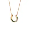 Diseño de Nicho Europeo y Americano Personalidad Creativa Colgante Acero Inoxidable Chapado en Oro de 18K Herradura en Forma de U Colgante de Diamante Collar para Mujeres