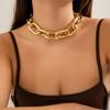 Collar de cadena gruesa, simple, exagerado y personalizado, estilo europeo y americano, estilo vintage, de una sola capa, combinable con todo para mujer.