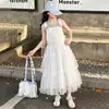 Vestido de Verão para Meninas 2026 Novo Estilo Roupas para Crianças Grandes Conjunto de Vestido de Verão Fino com Alça para Crianças