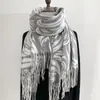 Bufanda Transfronteriza de Nuevo Otoño e Invierno para Mujer, Versátil Casual Estilo Coreano Engrosada Cálida Bufanda para Cuello, Bufanda Larga a Rayas de Moda