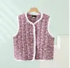 Colete Floral Retro Estilo Chinês Outono e Inverno Algodão Seda Colete Quente Moda Acabamento de Pelúcia Top Jaqueta Feminino