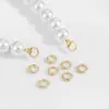 Oro de 14K Bucle Cerrado de Doble Agujero Hecho a Mano DIY Accesorios de Cierre de Conexión Final para Pulsera Collar de Perlas Materiales