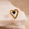 Anillo Abierto de Doble Capa Geométrico Ovalado Serpentino de Acero Inoxidable Europeo y Americano con Circonita, Joyería de Mano Simple de Nicho de Gama Alta para Mujer